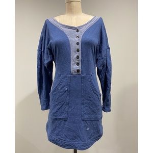 Vintage 90’s Blue Embroidered Sweater Dress Size M